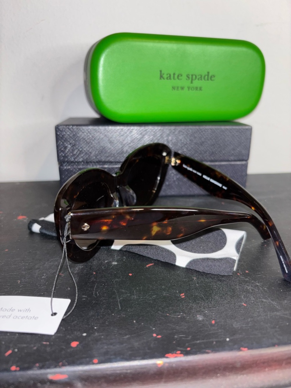 Kate Spade Capri Dark Havana 50mm Gradient Cateye Sunglasses with Case NIB - Picture 2 of 5